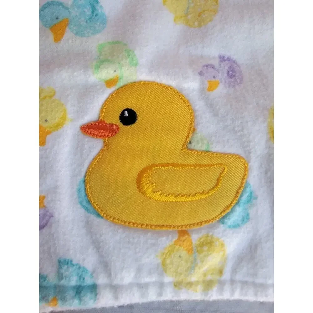 2 Handmade Burp Cloths Duckies And Elephant Flannel Material 17in Long